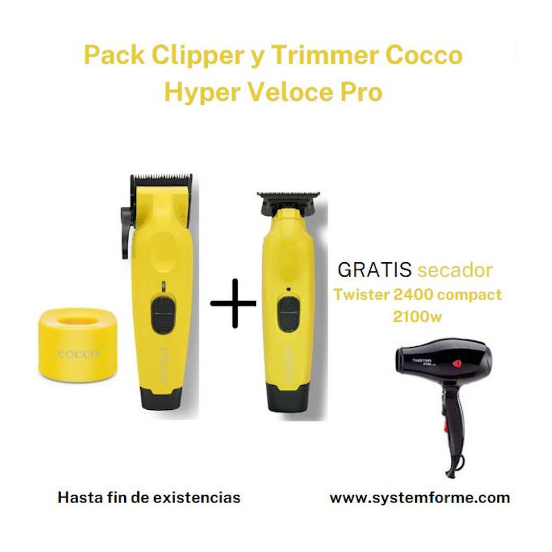 pack clipper y trimmer cocco hyper veloce pro amarillo