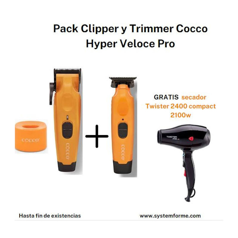 pack clipper y trimmer cocco hyper veloce pro naranja