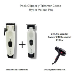pack clipper y trimmer cocco hyper veloce pro blanco perla