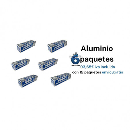 Pack 6 rollos papel aluminio profesional