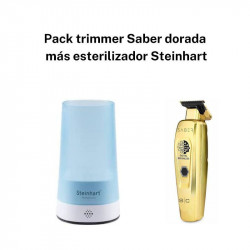 Pack máquina trimmer Saber dorada y esterilizador Steinhart