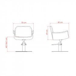 Sillón de tocador Hydra B S cuadrada en acero inox