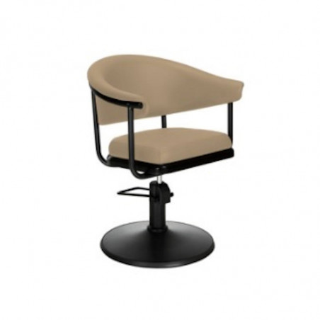 sillón lyra be mbr base redonda cónica en acero inox pintado en negro